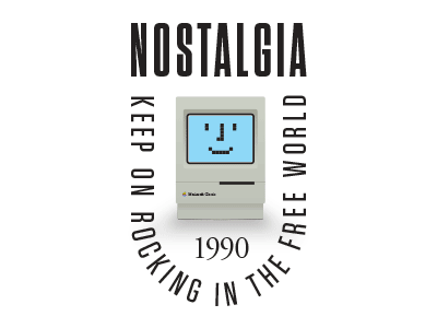 Mac Nostalgia badge classic create design illustration logo nostalgia power retro rock throwback typography