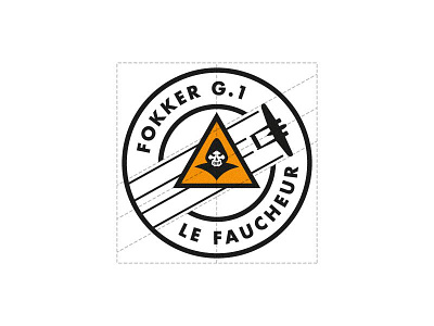 Fokker badge airforce badge design grid illustration jet logo plane reaper