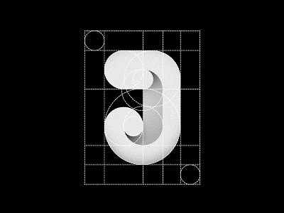 The letter J grid overlay design grid illustration joker logo minimalism modernism type typography