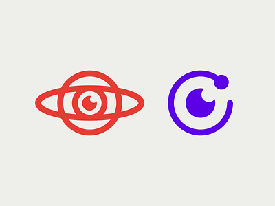 Orbit - Letter O + Eye branding eye icon identity line art logo logomark logotype mark mono negative space orbit planet space sticker symbol type vision