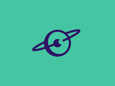 Orbit - Letter O + Eye 2 blue branding eye green icon identity line art logo logomark mark negative space orbit planet space sticker symbol type vector vision