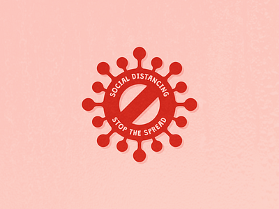 Social Distancing branding coronavirus covid germs icon identity line art logo logomark logotype mark negative space red sticker stop symbol vector warning