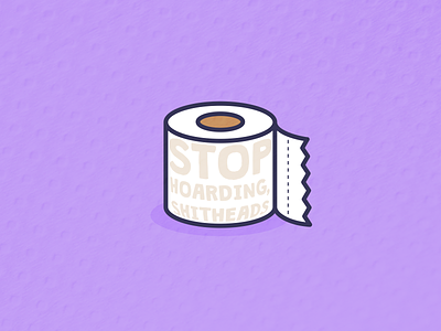 Stop Hoarding blue branding coronavirus covid icon illustration line art logo logotype mark poo purple sticker toilet roll type vector warning