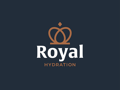 Royal Hydration: Crown + Water Logo branding crown droplet gold icon identity line art logo logomark logotype mark negative space royal sticker symbol vector water