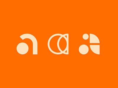 Letter A Logo Exploration 36daysoftype alphabet branding icon identity letter line art logo logomark logotype lowercase mark negative space orange symbol type
