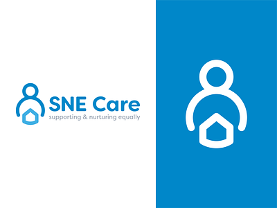 SNE Health Logo blue branding care healthcare home house icon identity line art logo logomark logotype mark negative space nhs nursing people type