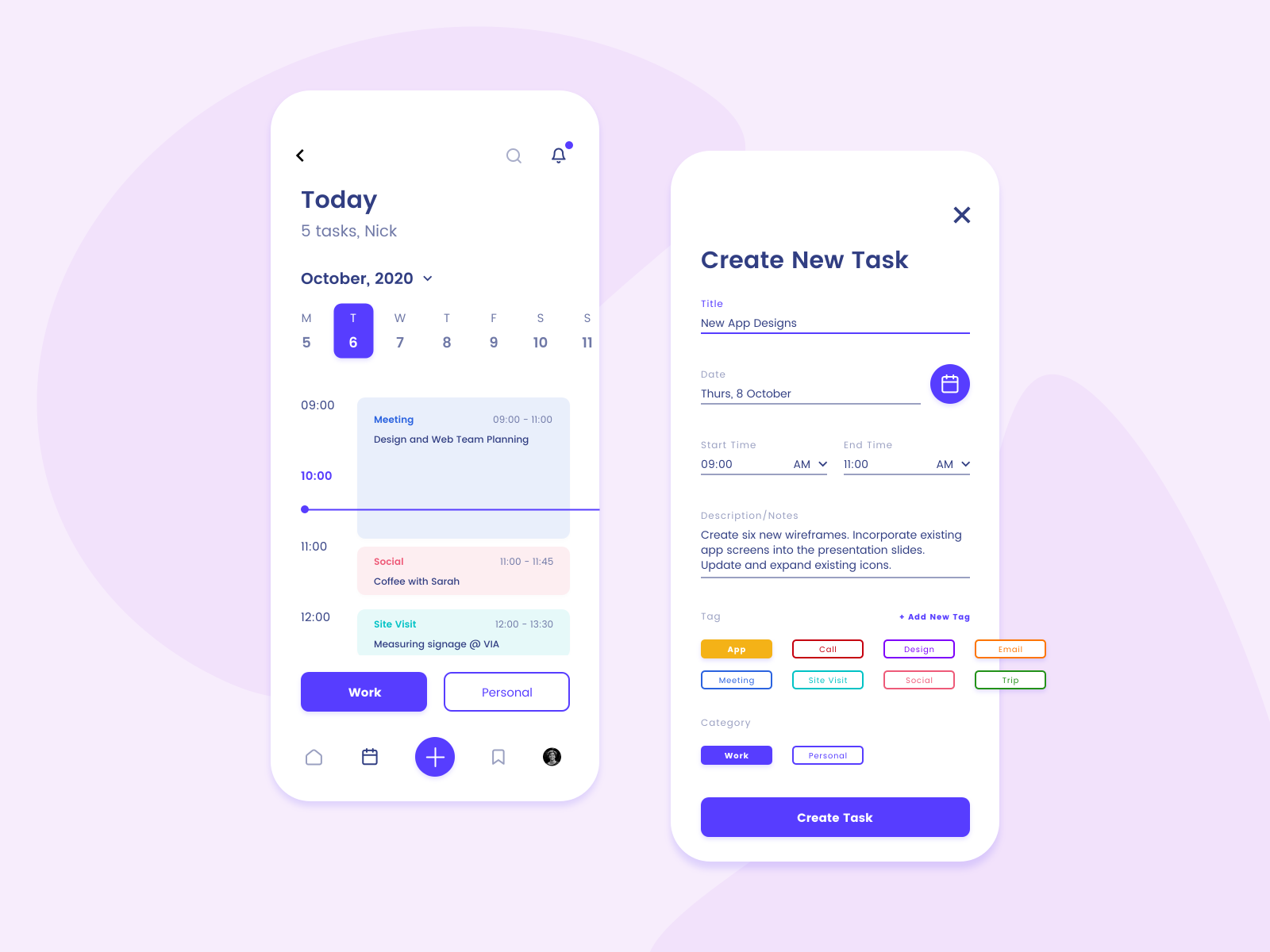 Task Manager App Concept by Nick Budrewicz for VIA Creative on Dribbble