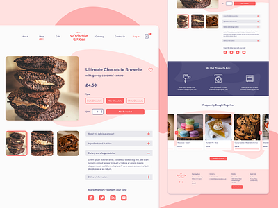 E-commerce Product Page - Bakery bakery basket branding cake cart ecommerce ecommerce design eshop listing logo pink product page type typography ui uiux ux web webdesign website