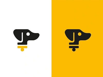 The Hound - Dachshund Logo audio black branding dachshund dog geometric icon identity illustration logo logomark mark negative space pup puppy sticker vector yellow