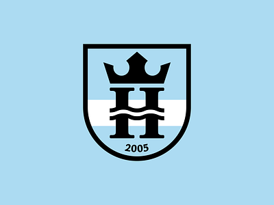 FC Helsingor Crest branding crest crown denmark football football logo icon logo logomark logotype mark negative space river shield soccer sport sticker type wave
