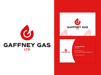 Gaffney Gas Logo Design branding business construction fire flame gas icon identity independent logo logotype mark monogram negative space red type vector