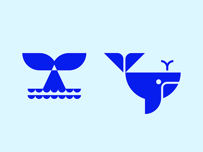 Whale Logo Exploration animal blue branding geometric icon illustration logo mammal marine mark minimal nautical negative space ocean sea vector water whale