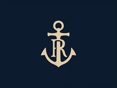 Anchor - Letter R anchor blue boat branding classic distressed icon illustration logo mark monogram nautical negative space ocean r sea ship type typography