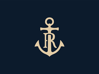 Anchor - Letter R anchor blue boat branding classic distressed icon illustration logo mark monogram nautical negative space ocean r sea ship type typography