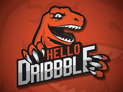 First Shot! badge debut dinosaur first shot hello hello dribbble illustration logo nfl raptor sport