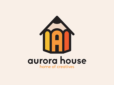 Aurora House Logomark art creatives illustration logo media pencil symbol university vector wip