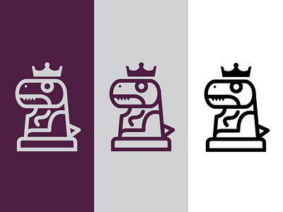 Extinct Strategy / Dino Chess Palette chess crown dinosaur flat graphic design illustration jurassic king logo design palette t rex vector