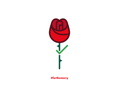 Labour Rose - VOTE TOMORROW! (UK) election icon line art logo logomark rose symbol type uk vector vote