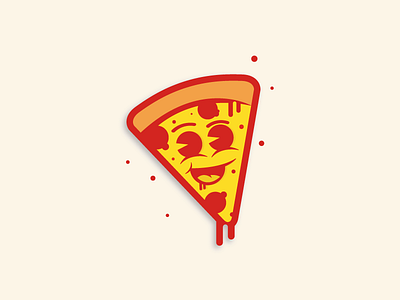 Happy Pizza food happy icon identity illustration line art logo logomark pizza smile symbol vector