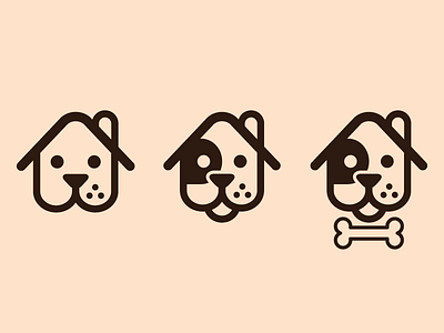Furbo Variants bone dog house identity illustration line art logo logomark logotype mark rebound sticker