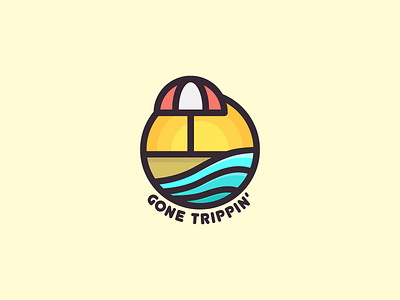 On Vacation beach brand icon identity line art logo logomark logotype mark sticker type vacation