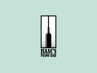 Isaac's Piano Bar brand i icon identity line art logo logomark logotype mark piano sticker wine