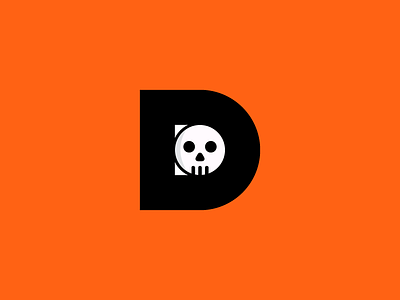 D For Dead brand d dead icon identity line art logo logomark logotype mark skull sticker
