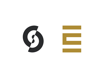 ES Monogram Concepts es identity illustration line art logo logomark logotype mark monogram negative space sticker type