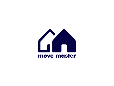 Move Master - M house icon identity line art logo logomark logotype m mark negative space sticker type