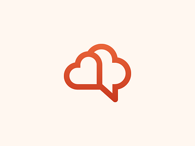 Cloud Nine Dating cloud heart letter line art logo mark negative space sticker symbol type vector