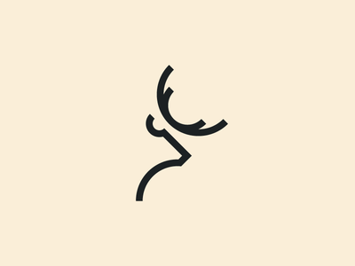 Rudolph/Reindeer - Minimal Logo V2 branding christmas icon line art logo mark minimal negative space reindeer symbol vector