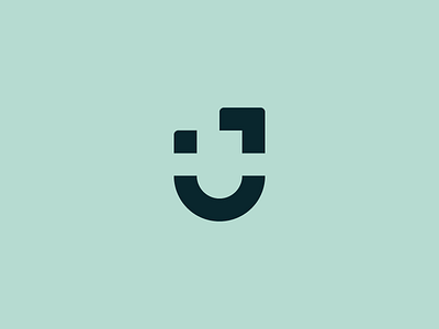 U J Logo branding icon line art logo mark monogram negative space symbol type vector wink