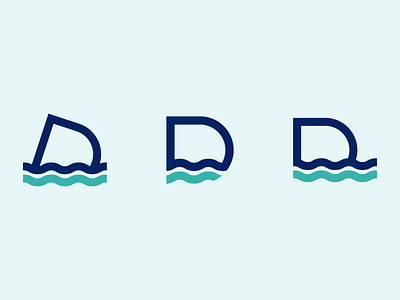 Dive Logomark Exploration branding d icon logo mark negative space ocean symbol type vector waves