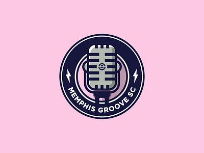 Memphis Groove Soccer Club branding crest elvis logo mark memphis mic soccer symbol type vector