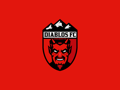 Diablos Futbol Club branding colorado crest devil logo mark mountain soccer symbol type vector