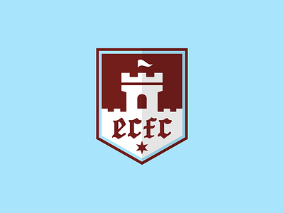 Edgewater Castle Football Club branding castle crest logo mark shield soccer symbol type usa vector