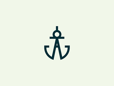Anchor - A Logomark a anchor branding icon logo mark nautical negative space symbol type vector