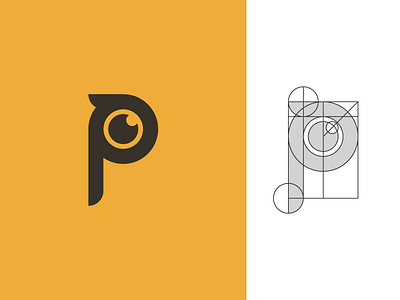 Peep Media - P Logomark & Process branding camera eye grid icon logo mark media negative space p type