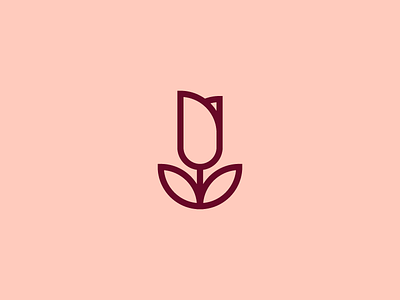 The Flower branding flower icon line logo mark negative space rose symbol type vector