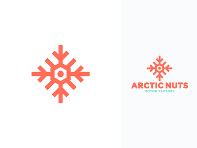 Arctic Nuts - #Typehue branding icon line logo mark negative space nut snowflake symbol type typehue