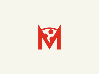 Muse Pizza branding food icon line logo m mark negative space pizza symbol type