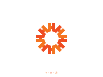 Very Hot! h hot icon line logo mark negative space sun symbol type vector