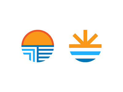 Sunshine hot icon line logo mark negative space sun symbol type vacation vector