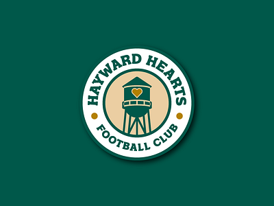Hayward Hearts FC branding cali crest football heart logo mark negative space shield soccer type