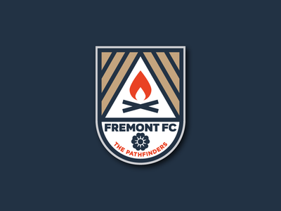 Fremont FC Crest branding cali camping crest flower football logo negative space shield soccer type