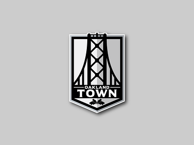 Oakland Town SC Crest branding bridge cali crest football logo negative space oakland shield soccer type
