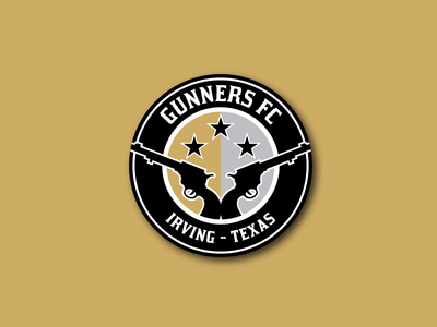 Gunners FC branding crest football logo mark negative space shield soccer star texas type