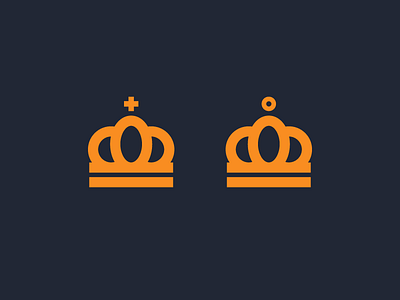 Crowns branding crown icon line logo mark negative space royal symbol type vector