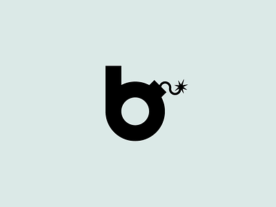 Boom B b bomb branding icon line line art logo mark negative space symbol type vector