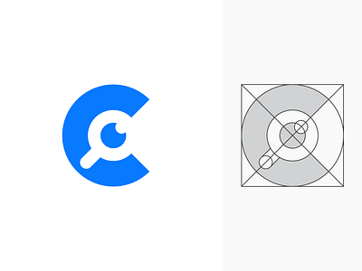 Curious - C + Search branding c curious eye grid icon identity line line art logo mark negative space search symbol type typography vector